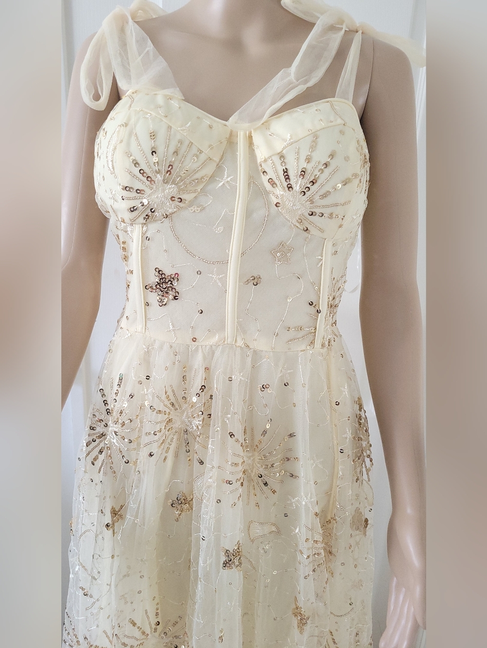 Unbranded Yellow Sequin Formal Dress - Picture 2 of 16